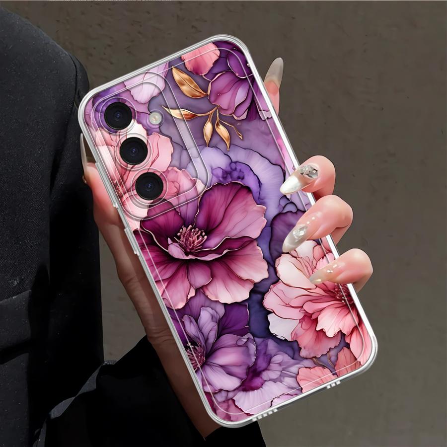 Bellissima Custodia per Telefono in Marmo Floreale per Samsung Galaxy A57 A56 A52 A36 A37 A52 A17 A14 A16 A26 A24 A55 A54 A15 A34 A35 A25