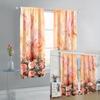 2 Stück Ganzjahres Universal Bunt Floral Blumen Romantisch Floral Digital Bedruckte Vorhänge Stangentasche Vorhang Wohnzimmer Dekor