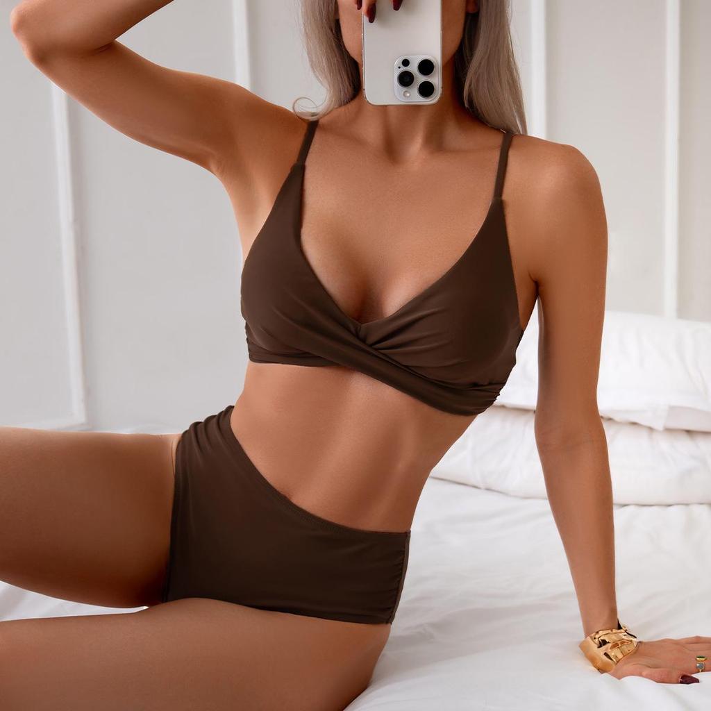 Women's Solid Color Sling Bikini - Simple & Sexy Two-Piece Swimsuit