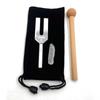 Tuning Fork Crystal Tuner 4096hz Mallet with Natural Crystal Rubber Mallet Crystal Point with Storage Angel Healing Pouch, Purification, Tone,