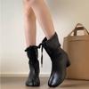 Women Split Toe Tabi Boots Chelsea Boots Split Toe Women Pumps Horseshoe Shoes Women's Chunky High Heel Short Boots