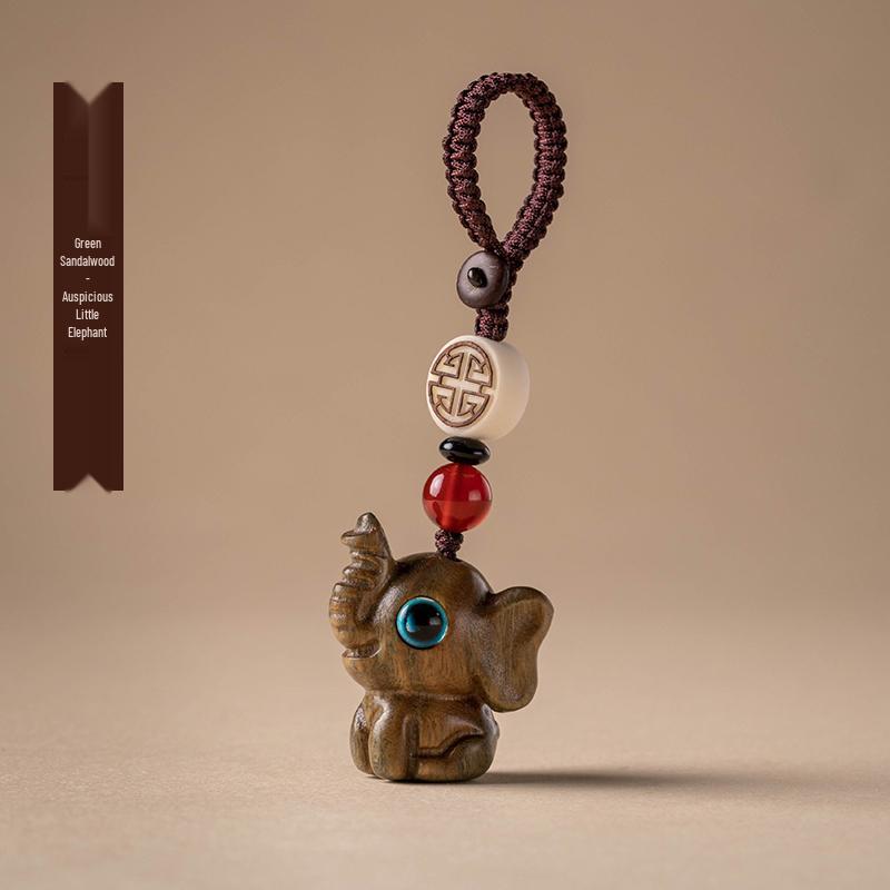 Sandelholz Elefant Schlüsselanhänger Anhänger für Männer, Frauen & Paare – Sicheres, Kreatives Geschenk Schlüsselanhänger brown