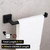 GERZWY Modern Black Towel Holder SUS304 Stainless Steel Towel Hanger Towel Ring for Bathroom Lavatory Wall Mount Contemporary Style IG1806-BK