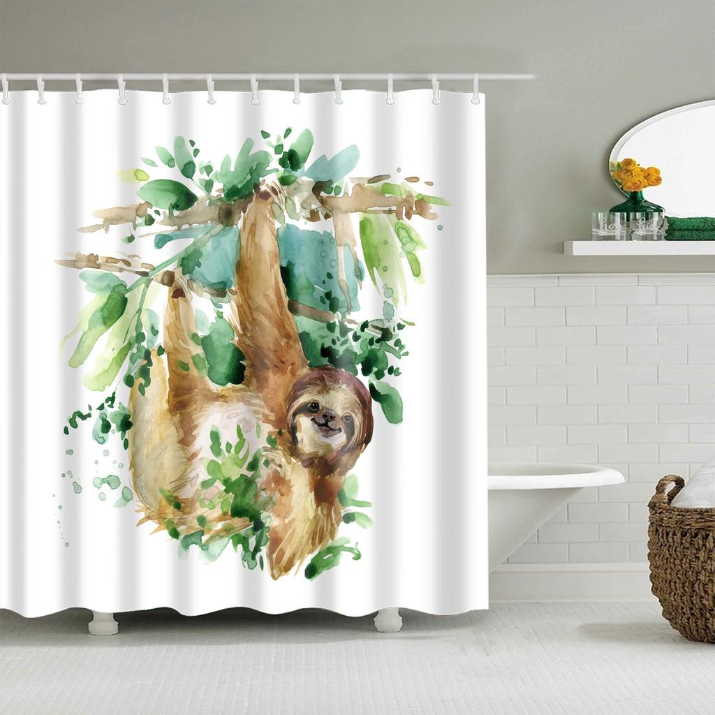 Wild Animals Bath Curtains Lion Leopard Cat Bathroom Decorative Shower Curtains Bathtub Decoration Bath Curtains