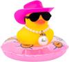 Car Rubber Duck Dashboard Yellow Duck Decoration For Car Dashboard Decorations Duck Toy With Swim Ring
