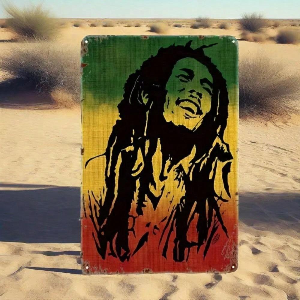 Vintage Rasta Reggae Iron Sign Metal Wall Art Waterproof Pub Decor
