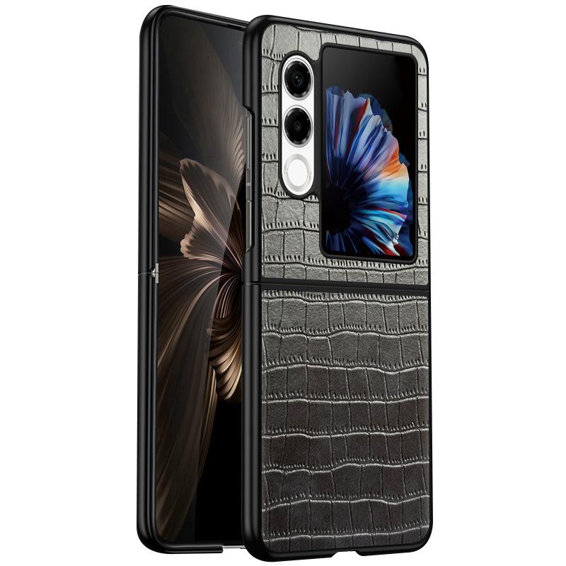 For ZTE Nubia Flip 2 Case Crocodile Pattern Textured Alligator Print Vegan Leather All-inclusive Protection Cover