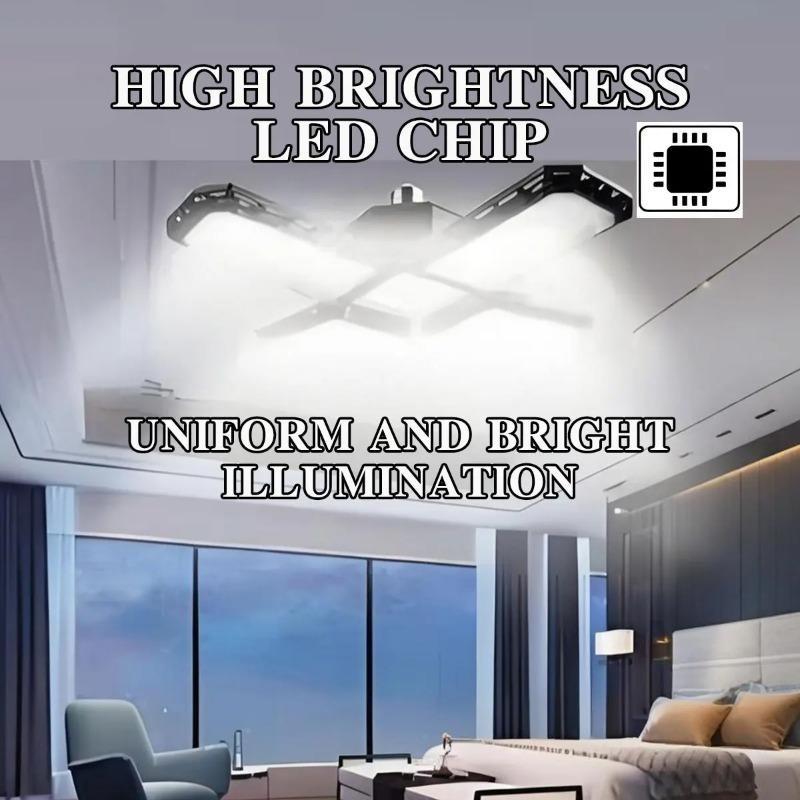 LED Garage Lights with 6+1/8+1/10+1 Adjustable Panels E26/E27 Ceiling Shop Work Lamp 150W 6500K Bulb for Workshop Industrial Lighting