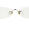 Great Cartier Glasses 135 2C Decor Two-Point Rimless Silver Used