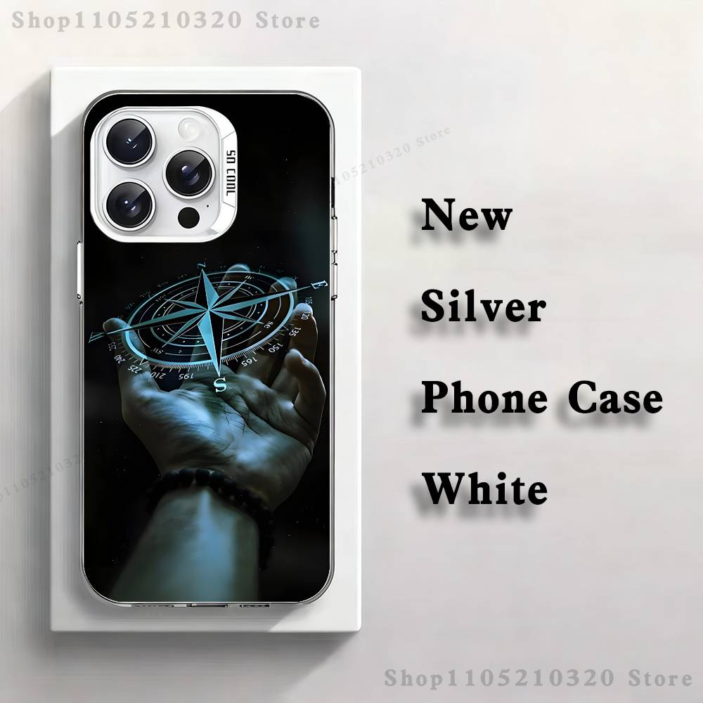 

Compass Phone Case For iPhone 17,16,15,14,13,12,11,Pro,XS,Max,Plus,Mini,SE4,E white Matte Shockproof Cover iPhone17promax