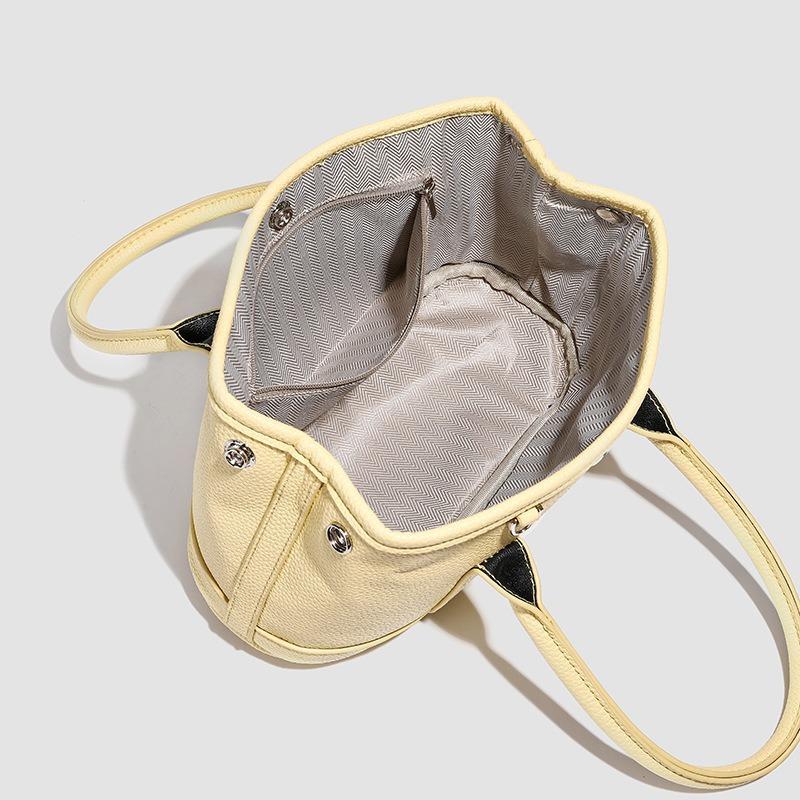 2025 Autumn New Niche Simple Casual Commuter Handheld Bucket Bag Korean Style Design Solid Color Crossbody Bag for Women