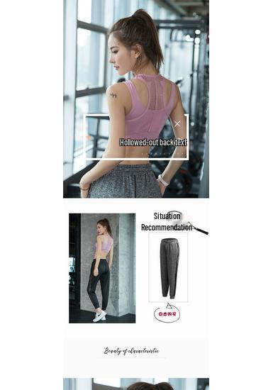 Women's Breathable Wire-Free Sports Bra - Hollow Back Design for Running & Yoga
