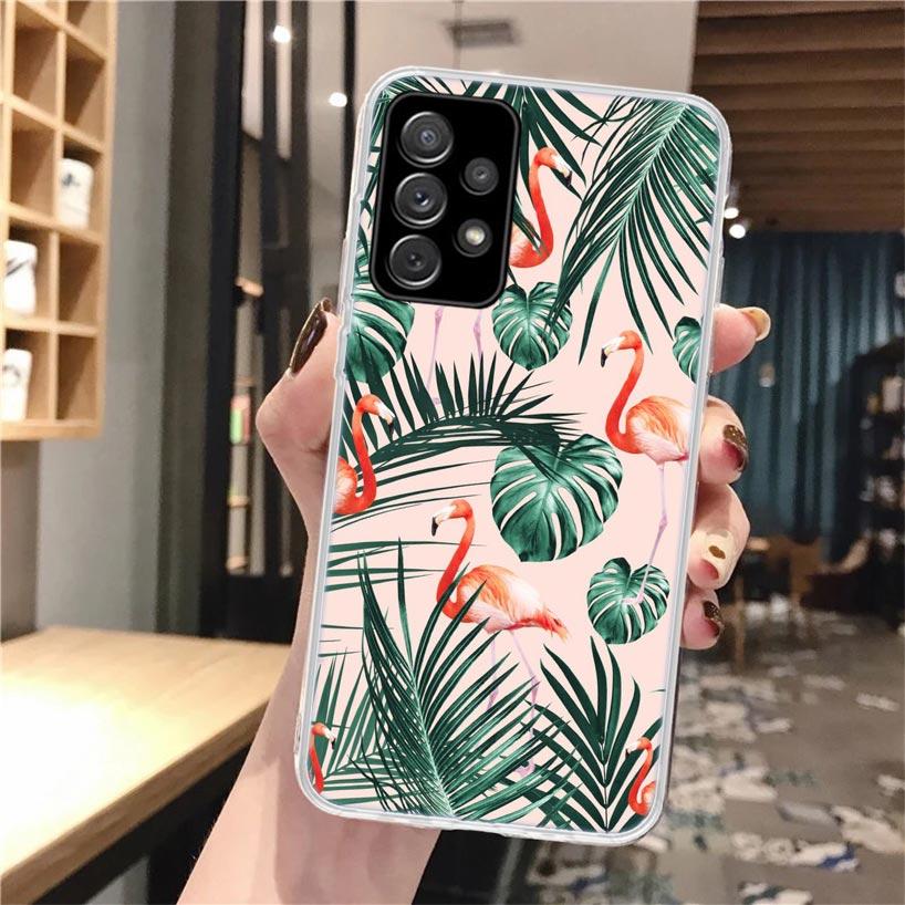Summer Tropical Plants Green Leaf Phone Case For Samsung Galaxy A56 A55 A54 A53 A16 A15 A14 A13 A36 A35 A34 A33 A26 A25 A24 A23
