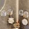 4pcs, Ice Flower Hooks, Bathroom Towel Rack Hooks, Kitchen Utensil Rack Hooks, Wall-mounted Storage Hooks