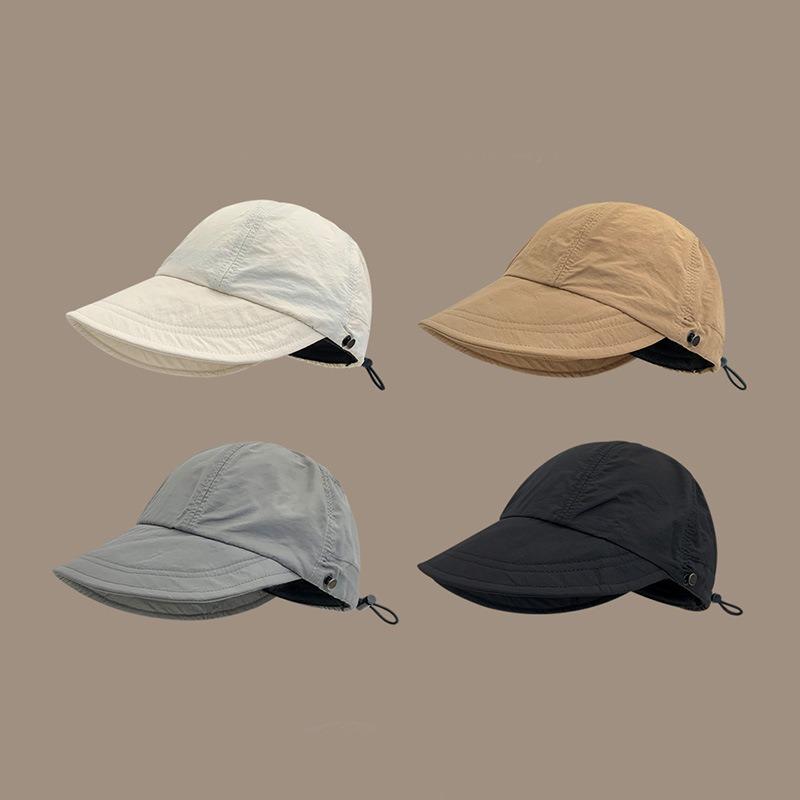 Small face cover cap quick-drying sun hat for men and women wide brim plain basin hat fisherman hat tide