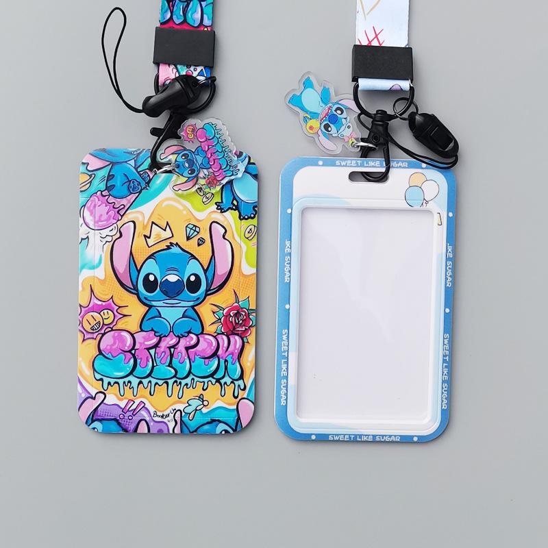 

Latest Stitch Card Holder Anti-lost Animation Design Neck Strap Card Holder nd Girls Plaything Lanyard Badge Clip Present (As shown-13991)-