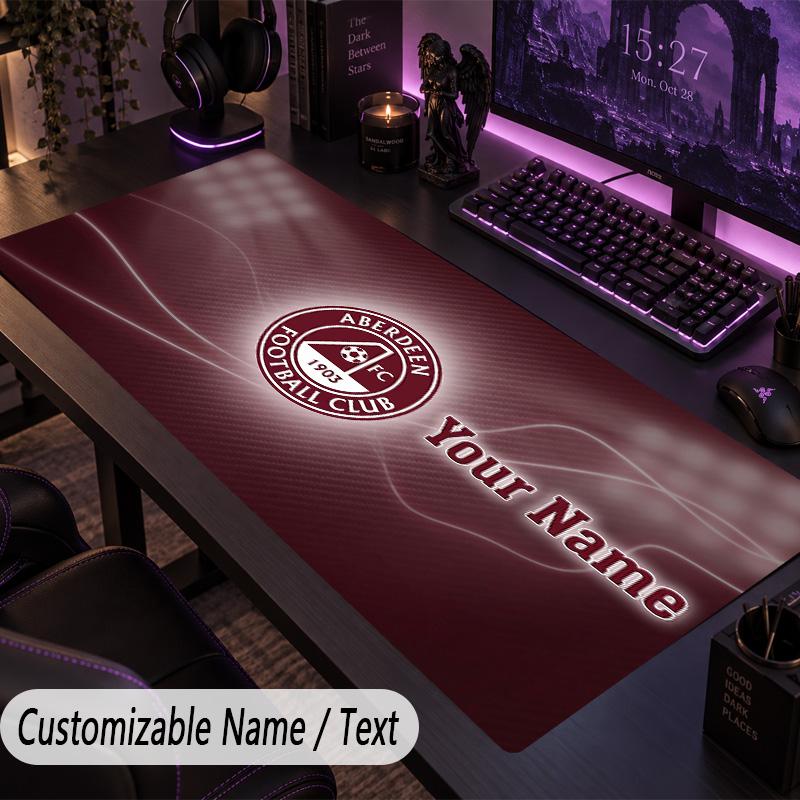 Custom Text Big Mousepad, Extended Desk Pad For Laptop Work GameAberdeen FC