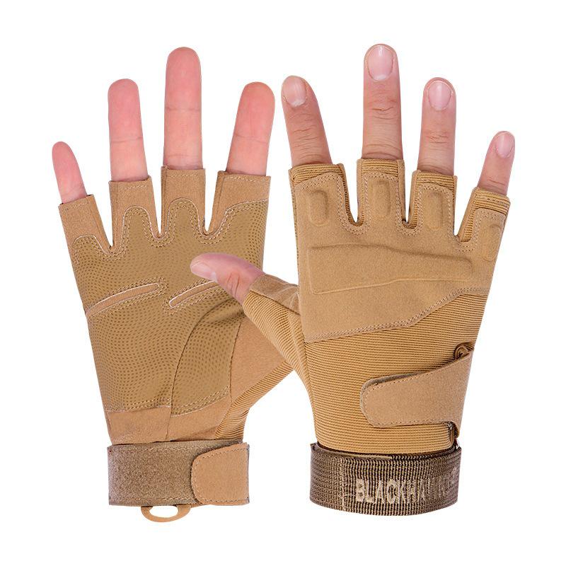 Men's Black Eagle Non-slip Half-finger Sports Gloves for Weightlifting, Cycling, & Motorcycling