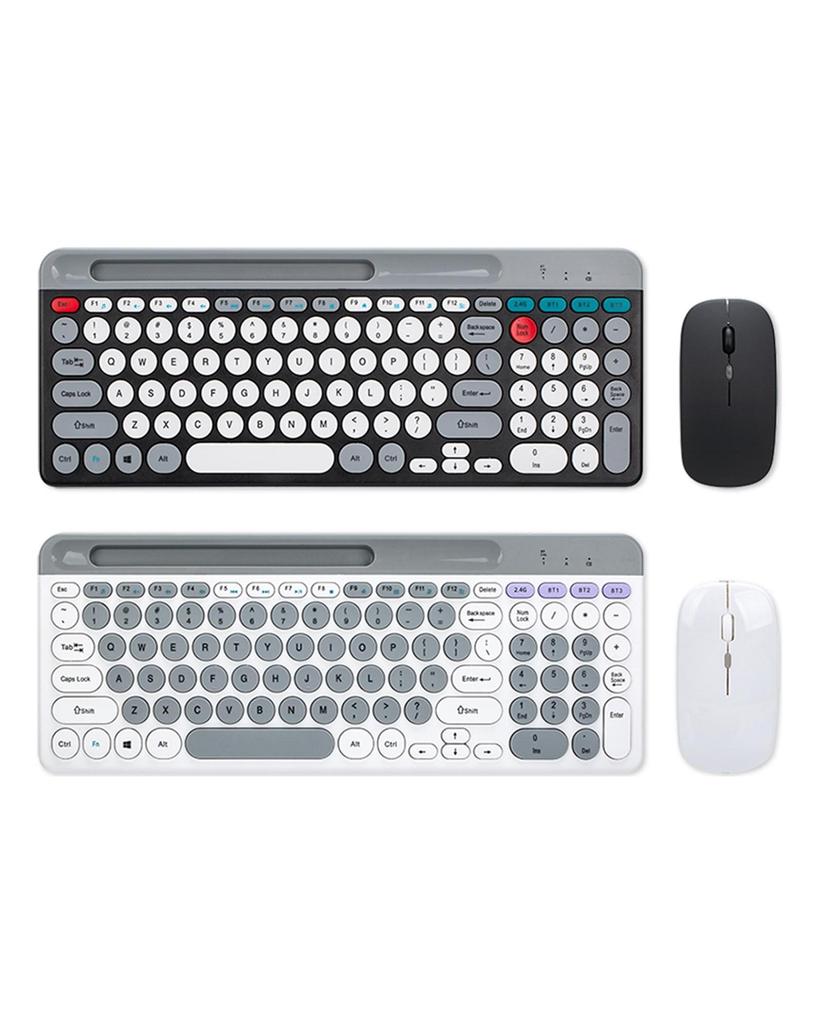 Duální bezdrátová klávesnice a myš Combo 2.4G BT5.0 membránová klávesnice BT 3kanálová možnost připojení C