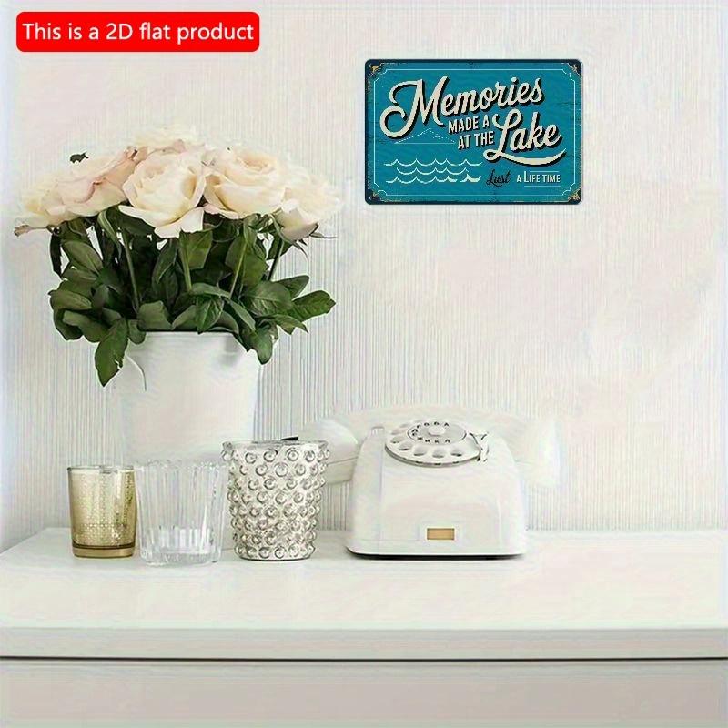 2D Flat Wooden 1pc 30*20cm Rustic Wooden Signs " Turquoise Sign Celebrating Lake Memories. " Durable Wall And Garden Decor For Indoor And Outdoor Use