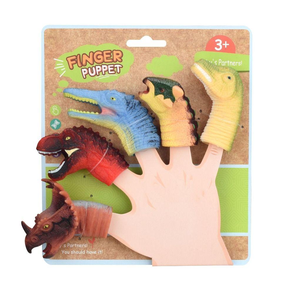 Safety Mini Animal Hand Puppet Colorful Dinosaur Finger Puppet Doll Finger Puppet Toy Set  Gifts
