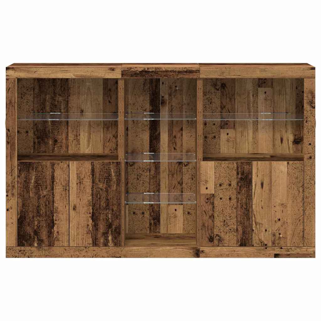 LED Sideboard Reclaimed Wood Look 162 x 37 x 100 cm Particleboard