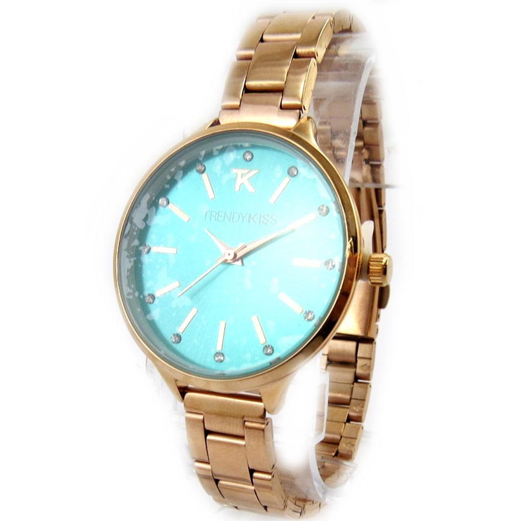 Les Trésors De Lily [M6096] - Women's 'Trendy' Turquoise Rose Gold Watch
