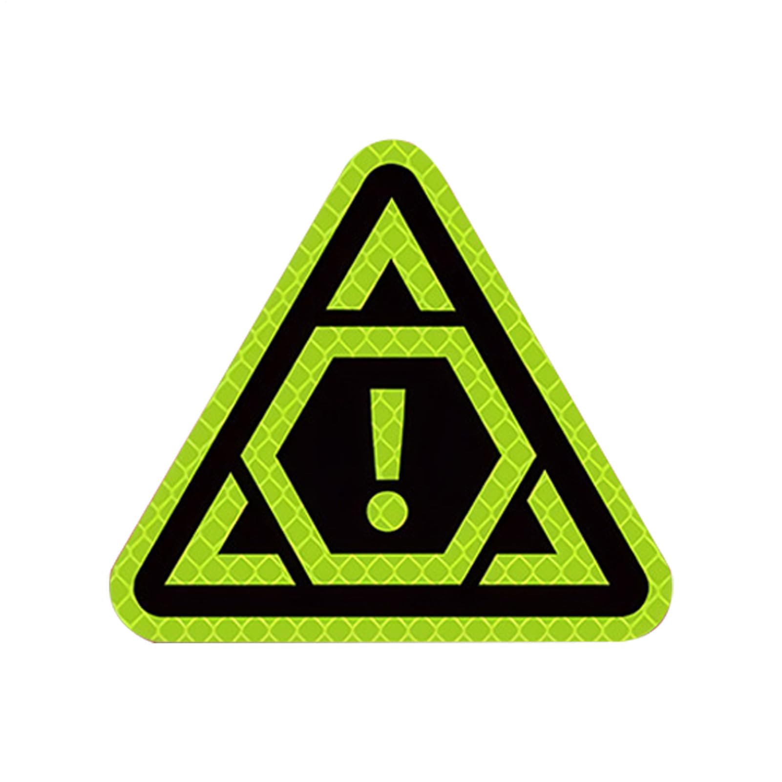 Reflective Sticker, Triangular Warning Reflective Sticker, PVC, Yellow/Green, 240° Wide Angle Reflection, 4.2 x See description