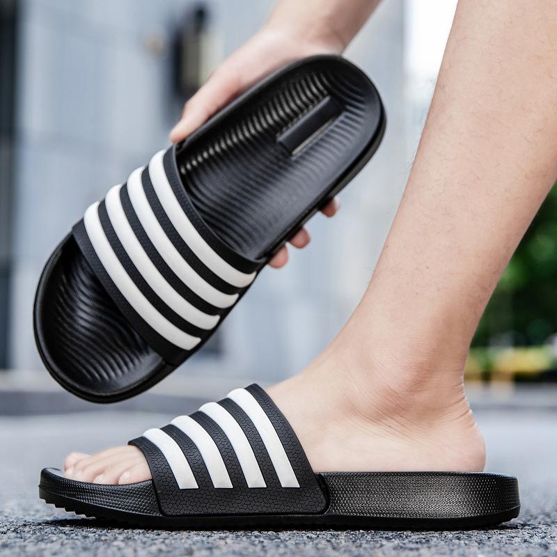 

Slippers men s EVA versatile summer wear one-word drag non-slip deodorant soft bottom casual outdoor cool slippers 40-41 чёрный