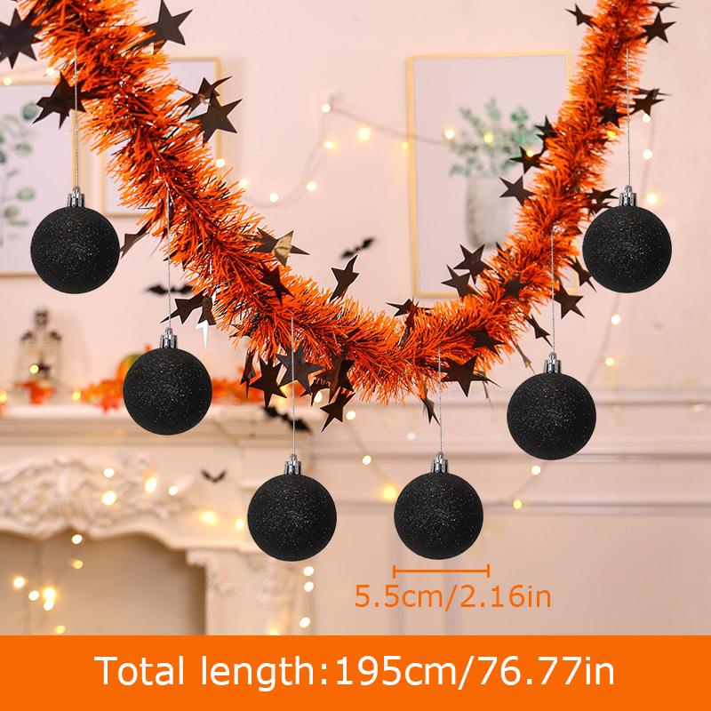 Halloween Ball Pendant DIY Plastic Atmosphere Decor Artificial Pumpkin Ornaments Cartoon Pattern Background Decoration 2 Styles