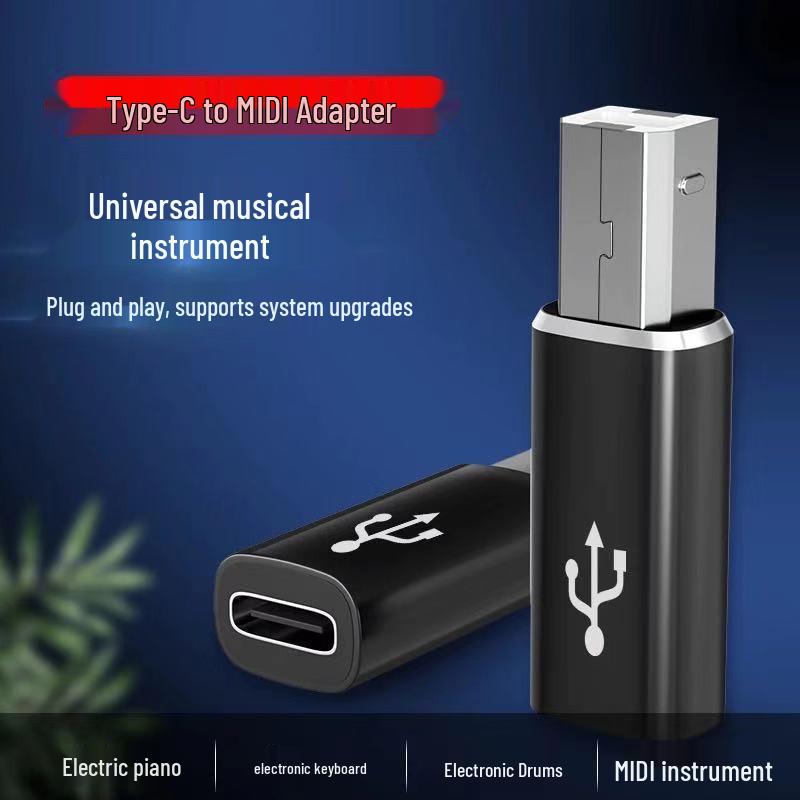 Type-C To Square USB Adapter for Electric Piano Printer Interface & MIDI Connection