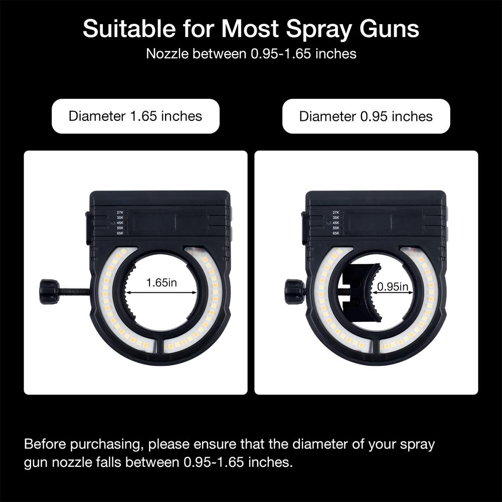 Adjustable Color Temperature Shadowless Work Light for Painting Refinishing Auto Body Paint Spray Gun Lighting Light Tool