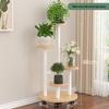 Multi-Tier Steel-Wood Floor Plant Stand