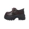 Platform Small Leather Shoes Women's British Style Autumn 2025 New French Single Shoes Heightening Lace-up Muffin Loafers