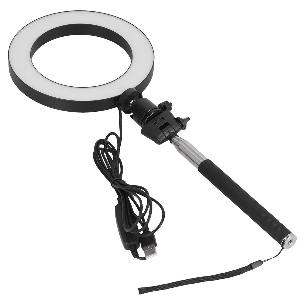 LED Selfie Fill Light Portable LED Ring Lamp 3 Mode Adjustable with Tripod for Makeup Video Live USB Powered