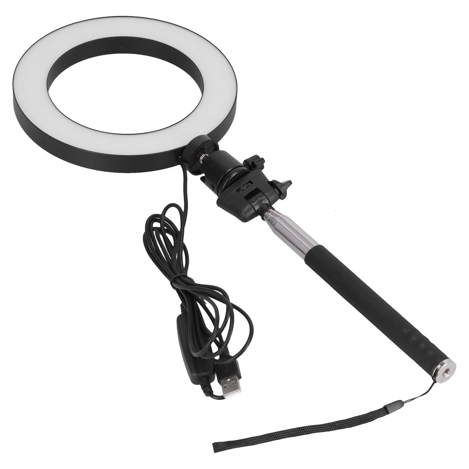 

LED Selfie Fill Light Portable LED Ring Lamp 3 Mode Adjustable with Tripod for Makeup Video Live USB Powered