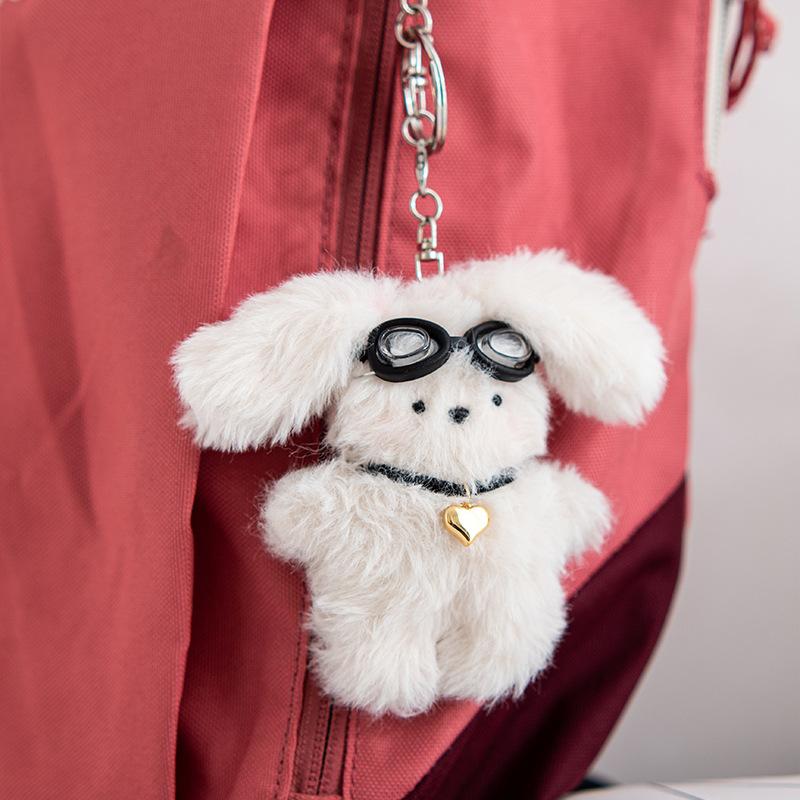 8Cm Rabbit School Bag Pendant Tide Cool Cute Creative Doll Keychain Student Couple Schoolbag Car Keys Cartoon Rabbit Plush Doll