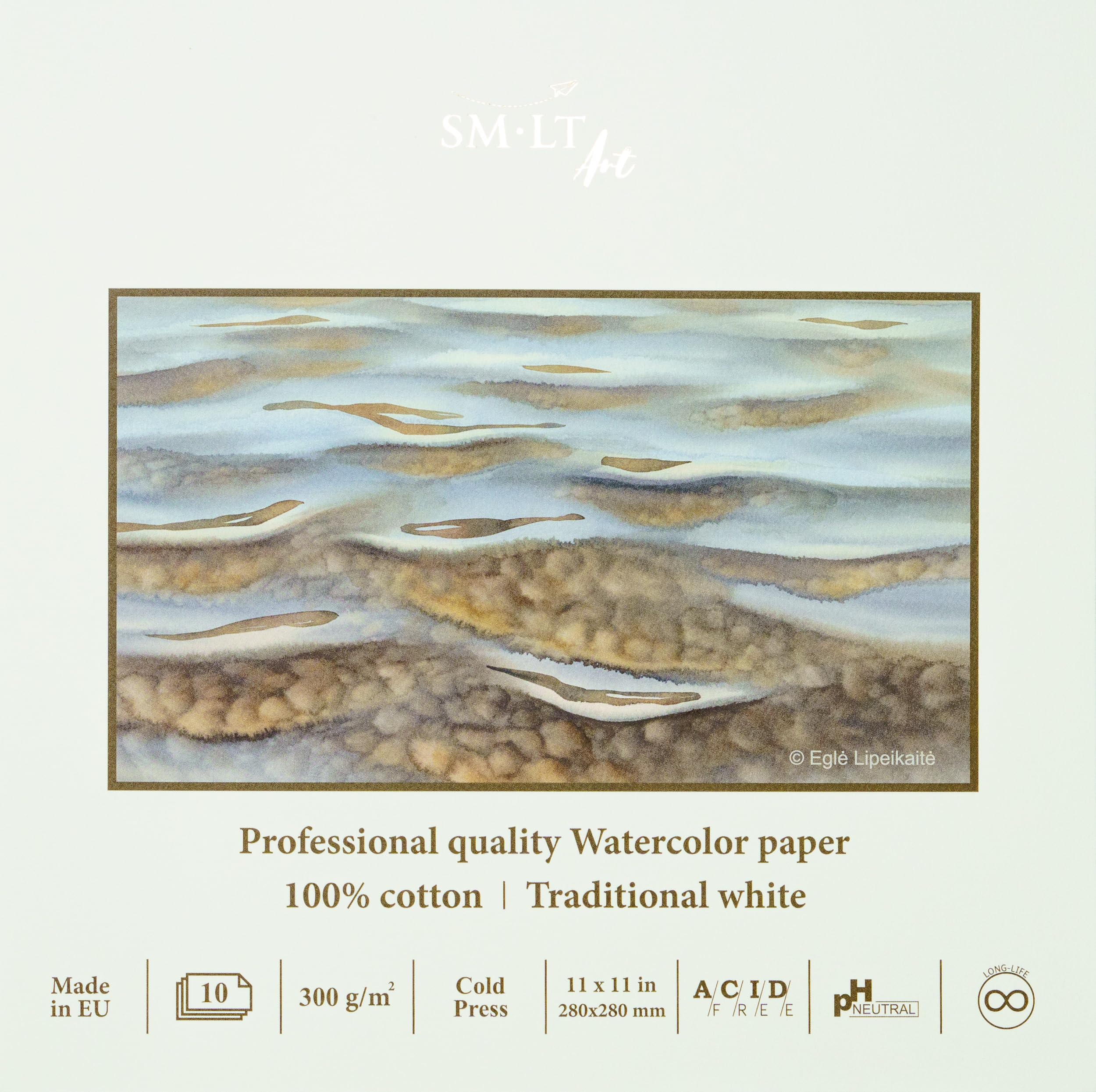 

Series Premium Watercolor Size 280x280mm SM/LT Professional/PRO Sketchbook, 100% Cotton, 300g/m²,