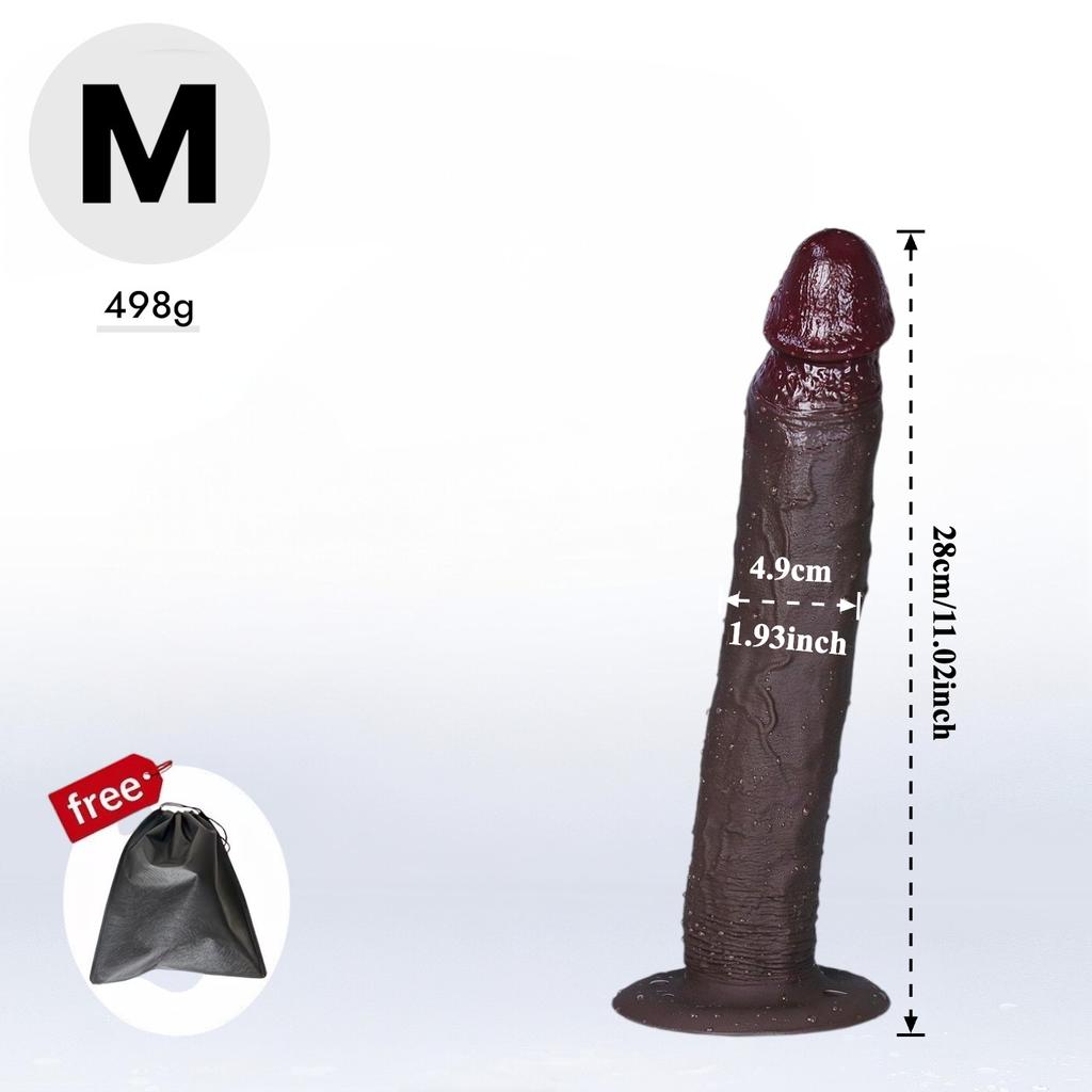 Curved Realistic Long Silicone Dildo, Flexible Bendable Design with Strong Suction Cup Base, Soft Texture, Beginner-Friendly Adult Toy for Couples
