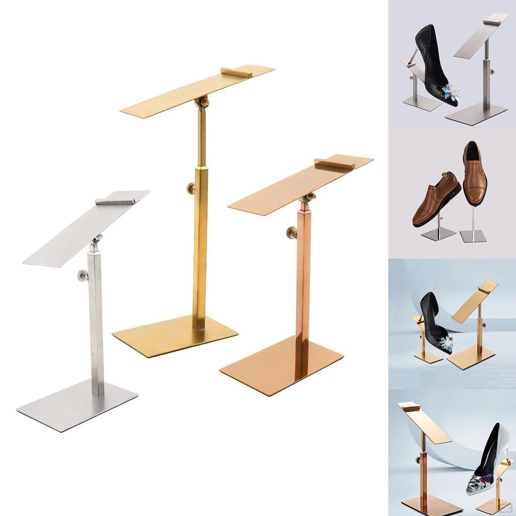 Leather Shoe Display Stand, Adjustable Sales Shelf, Window Stand for Sandals, High Heels,
