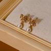 Women's Ear Jewelry Simple and Beautiful Stud Earrings Love Zircon Stud Earrings Bow Earrings