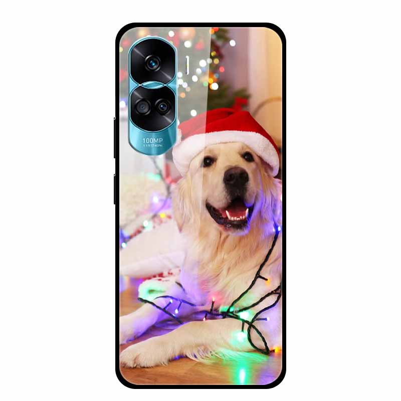 For Honor 90 Lite Case Honor90 Pro 5G Wolf Cats Tempered Glass Hard Covers for HuaWei HONOR 90 Pro 90Lite Protective Luxury Capa