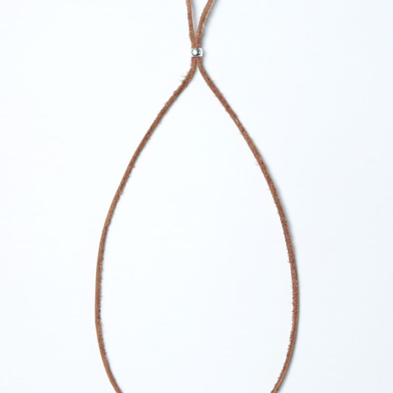 KND leather & turquoise beads necklace brown