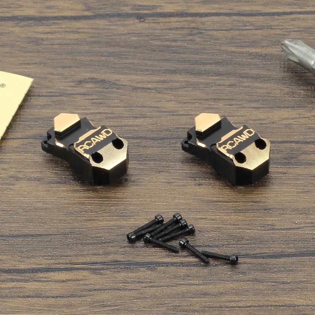 RCAWD 12g Brass Axle Housing Diff Cover Third Member Housing 2pcs for Axial SCX24 Wrangler Bronco Gladiator C10 Deadbolt Upgrade Parts (Black)