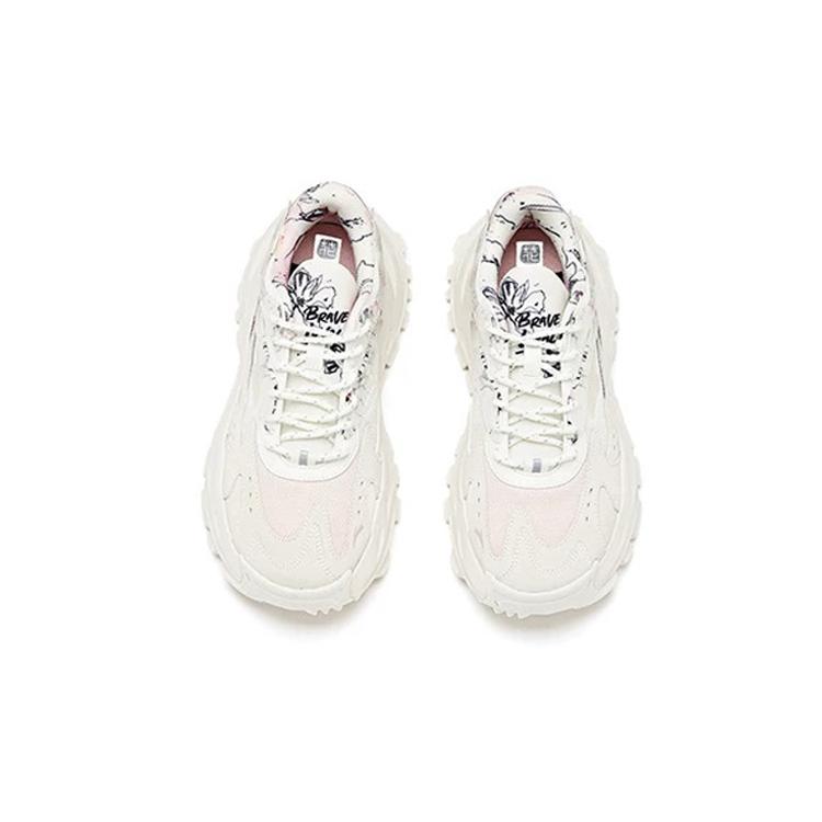 New HUAMULAN x Anta Hot Cushioning Anti Slip And Wear Resistant Chunky Sneakers Women's White Pink 922018842-9