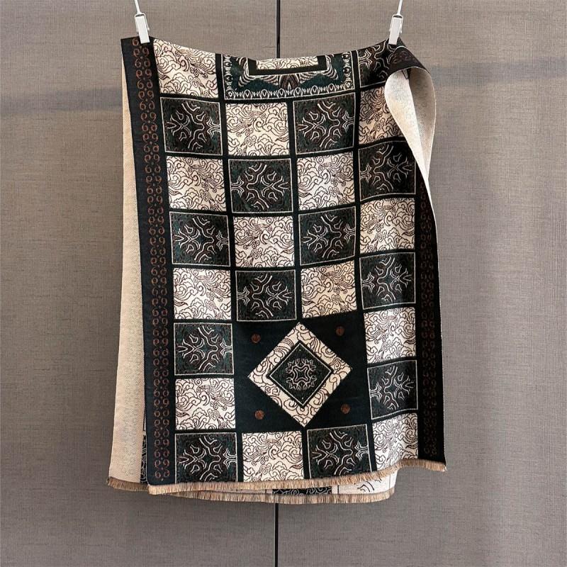 Soft Faux Cashmere Scarf Women With Paisley Warm Thick Wrap Shawl Winter