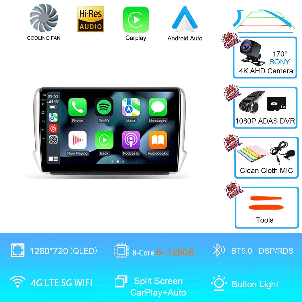 Car Radio Android 14 2 Din Video For Peugeot 2008 208 Multimedia System 2012 - 2018 GPS Navigation Autoradio WIFI 4G FM Carplay