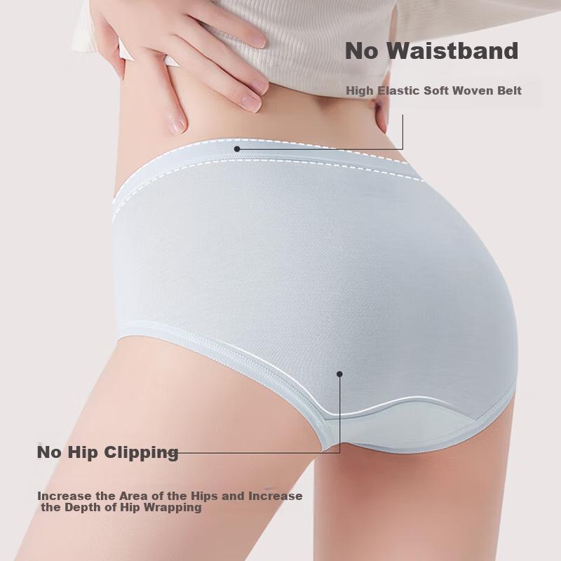 Nanjiren [40 Modal] Women's Underwear, Seamless Antibacterial Triangle Panties, Breathable for Women, Summer Style, 4 Pieces