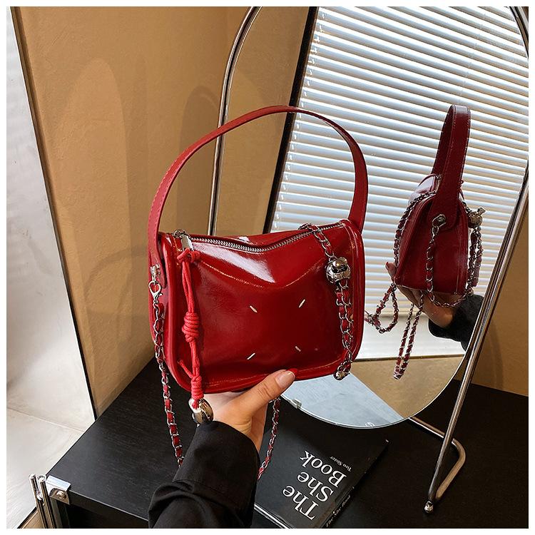 Popular Bag Women's New Simple Solid Color Chain Bag Exquisite Shoulder Crossbody Mini Bag