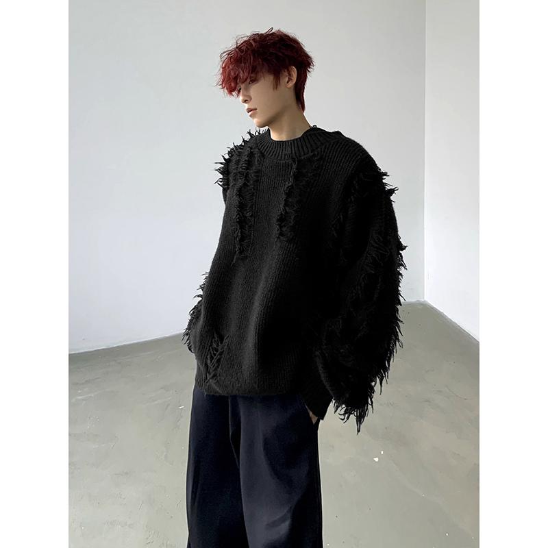 Maglione Lento Stile Coreano Autunno e Inverno Moda Scollo Tondo Manica Lunga Top Casual